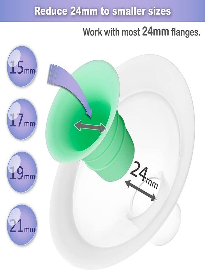 نينس سابلاي حشوات شفة Nenesupply من الجيل الثاني مقاس 19 مم، متوافقة مع شفة 24 مم لأجهزة Elvie Stride Spectra Momcozy Willow، تُقلل المقاس من 24 مم إلى 19 مم. ليست قطع غيار أصلية لمضخات Elvie. - Image 2